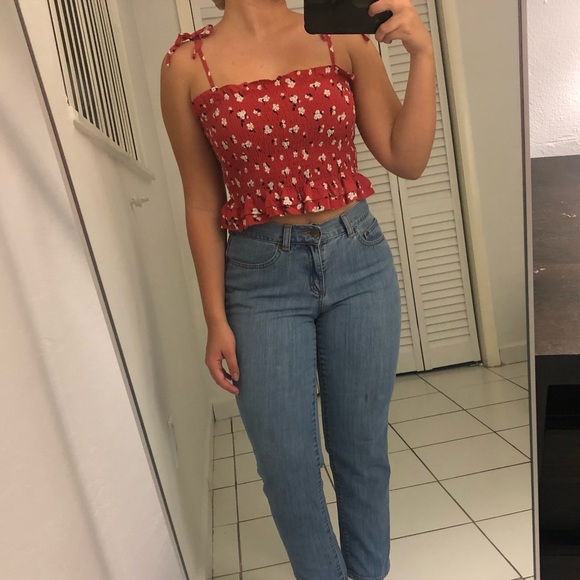 Derek Heart Tops - Cropped Rouched Tie Shoulder Shirt